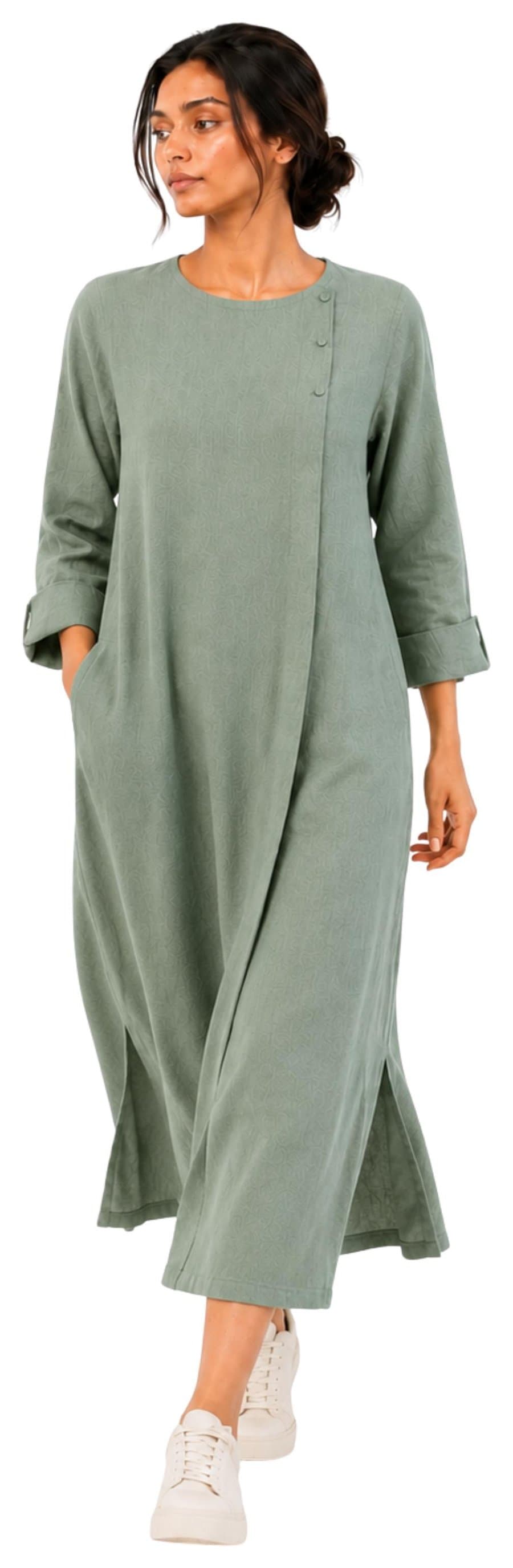 Sage green shirt dress